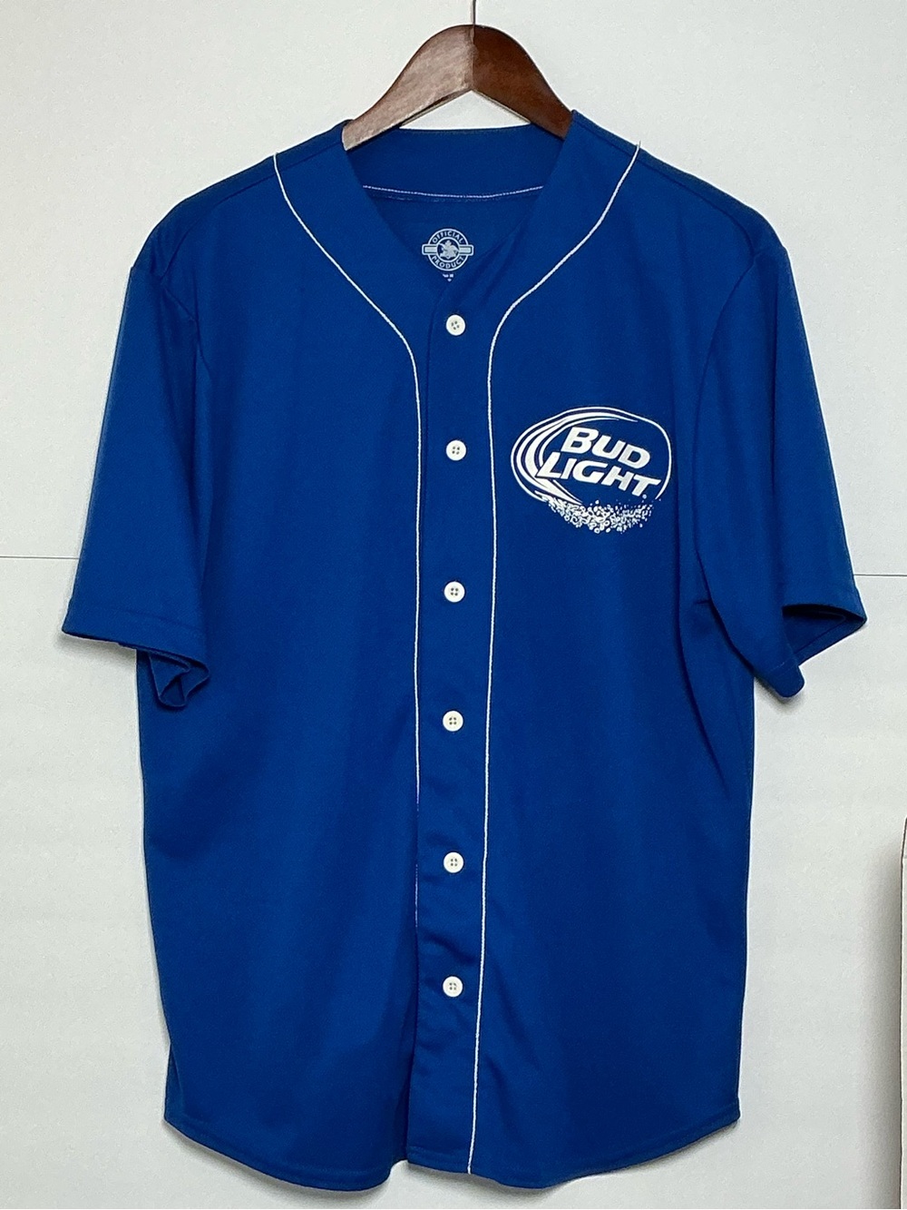 Bud Light Blue #00 Baseball Jersey Men’s Medium